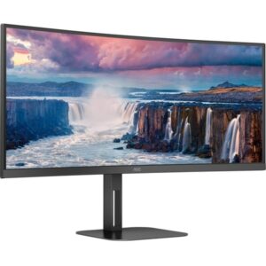 AOC CU34V5C/BK, LED-Monitor (86.4 cm (34 Zoll), schwarz, WQHD, VA, HDMI, DisplayPort, FreeSync, 100Hz Panel)