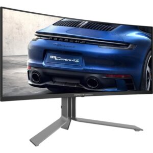 AOC OLED Agon PRO PD34, Gaming-Monitor (86.4 cm (34 Zoll), schwarz (matt)/silber, WQHD, Porsche Design, USB Hub, Adaptive-Sync, 240Hz Panel)