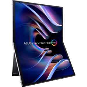 ASUS ZenScreen Fold MQ17QH, OLED-Monitor (43.9 cm (17.3 Zoll), silber, QHD, USB-Hub, faltbar, Dual USB-C, Mini-HDMI)