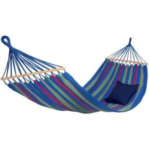Amazonas Aruba Juniper EL-1071000, Camping-Hängematte (blau/rot, Mit Spreizstäben)