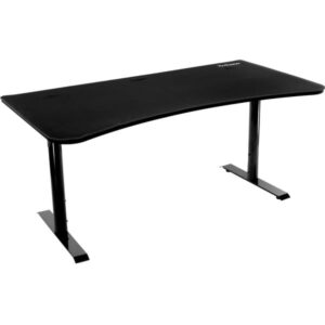 Arozzi Arena Gaming-Tisch, Pure Black (schwarz, vollflächiges Mikrofaser-Mauspad)