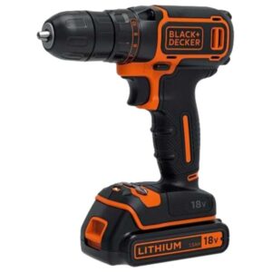 BLACK+DECKER Akku-Bohrschrauber BDCDC18K, 18Volt (schwarz/orange, Li-Ion-Akku 1,5Ah, im Koffer)