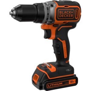 BLACK+DECKER Akku-Bohrschrauber BL186K, 18Volt (schwarz/orange, Li-Ionen Akku 1,5Ah, Koffer)
