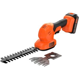 BLACK+DECKER Akku-Grasschere und -Strauchschere BCSS18D1, 18Volt (orange, Li-Ionen Akku 2,0Ah)
