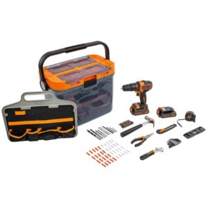 BLACK+DECKER Akku-Schlagbohrschrauber BCKSB04, 18Volt (orange/schwarz, 2x Li-Ionen Akku 1,5Ah, Aufbewahrungsbox, 78-teiliges Zubehör-Set)