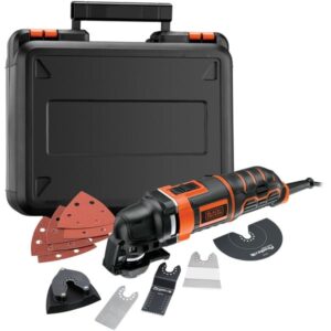BLACK+DECKER Multifunktions-Werkzeug MT300KA (orange/schwarz, Koffer, 300 Watt, 12-tlg. Zubehörset)