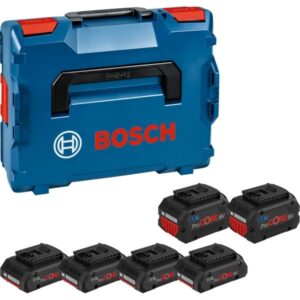 Bosch 4x Akku ProCORE 18V 4.0Ah + 2x Akku ProCORE 18V 8.0Ah Professional (blau/schwarz, L-BOXX, AMPShare Alliance)