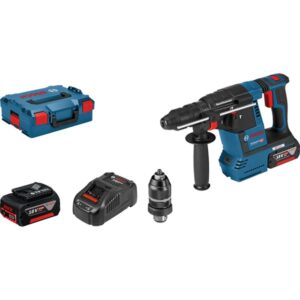 Bosch Akku-Bohrhammer GBH 18V-26 F Professional (blau/schwarz, 2x Akku ProCORE18V 8,0Ah, L-BOXX)