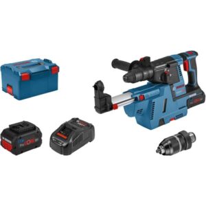 Bosch Akku-Bohrhammer GBH 18V-26 F Professional, 18Volt (blau/schwarz, 2x Akku ProCORE18V 5,5Ah, L-BOXX, Staubabsaugung)