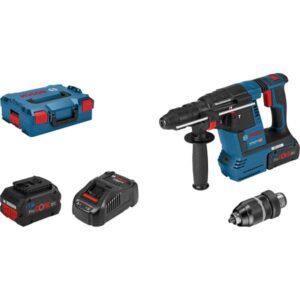 Bosch Akku-Bohrhammer GBH 18V-26 F Professional, 18Volt (blau/schwarz, 2x Akku ProCORE18V 5,5Ah, L-BOXX)