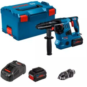 Bosch Akku-Bohrhammer GBH 18V-28 CF Professional, 18Volt (blau/schwarz, 2x Akku ProCORE18V 8,0Ah, Bluetooth, in L-BOXX)