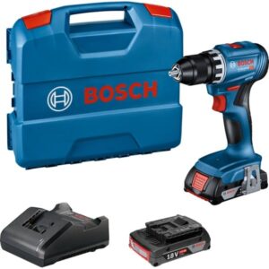 Bosch Akku-Bohrschrauber GSR 18V-45 Professional, 18Volt (blau/schwarz, 2x Li-Ionen Akku 2,0Ah, in L-Case)