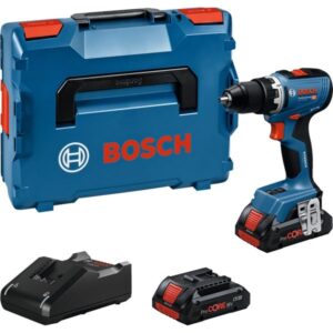 Bosch Akku-Bohrschrauber GSR 18V-65 Professional, 18Volt (blau, 2x Li-Ion Akku ProCORE18V 4,0Ah, in L-BOXX)