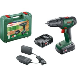 Bosch Akku-Bohrschrauber UniversalDrill 18V (grün/schwarz, 2x Li-Ionen Akku 1,5Ah, Koffer, POWER FOR ALL ALLIANCE)