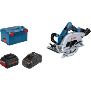 Bosch Akku-Handkreissäge BITURBO GKS 18V-70 L Professional (blau/schwarz, 2x Li-Ion Akku ProCORE18V 5,5Ah, in L-BOXX)
