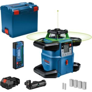 Bosch Akku-Rotationslaser GRL 650 CVHG Professional, 18Volt (blau, ohne Akku und Ladegerät, grüne Laserlinie, in L-BOXX)