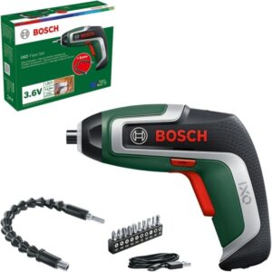 Bosch Akkuschrauber IXO 7 Flexi-Set 3,6Volt (grün/schwarz, Li-Ionen Akku 2,0Ah, flexible Verlängerung 30cm)