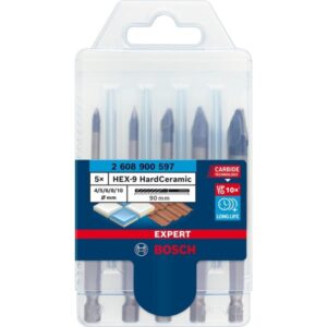 Bosch Expert HEX-9 HardCeramic Bohrer-Satz, 5-teilig (Ø 4 / 5 / 6 / 8 / 10mm)