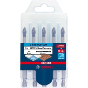 Bosch Expert HEX-9 HardCeramic Dachziegel-Bohrer, Ø 6mm (5 Stück, Länge 90mm)