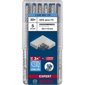 Bosch Expert Hammerbohrer SDS-plus-7X, Ø 5mm, 30 Stück (Arbeitslänge 50mm)