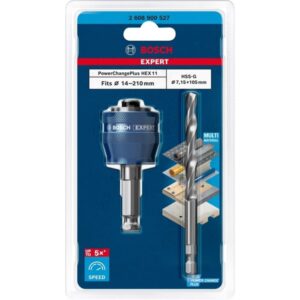 Bosch Expert Power Change Plus Adapter, Hex 11mm (blau, 2-teilig, mit HSS-G Zentrierbohrer Ø 7,15mm x105mm)