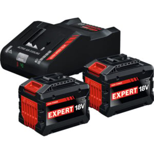Bosch Expert Starter-Set 18V, 2x EXBA 18V-150 + Ladegerät EXAL18V-160 (schwarz, 2x Li-Ionen Akku 15Ah, AMPShare Alliance)