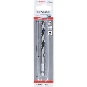 Bosch HSS-Spiralbohrer PointTeQ Hex, Ø 8mm (Arbeitslänge 75mm)
