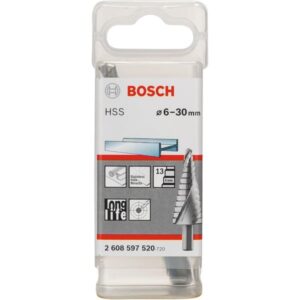 Bosch HSS-Stufenbohrer, Ø 6mm - Ø 30mm (13 Stufen, mit Spiralnut)