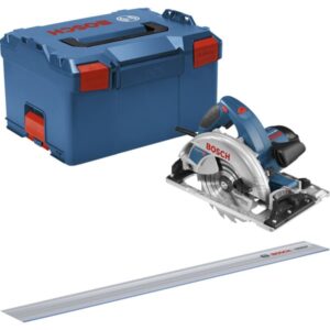 Bosch Handkreissäge GKS 65 GCE Professional (blau, 1.800 Watt, L-BOXX, Führungsschiene FSN 1400)