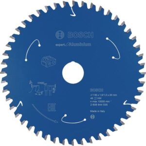 Bosch Kreissägeblatt Expert for Aluminium, Ø 136mm, 48Z (Bohrung 20mm, für Akku-Handkreissägen)