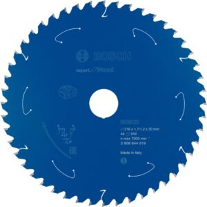 Bosch Kreissägeblatt Expert for Wood, Ø 216mm, 48Z (Bohrung 30mm, für Akku-Kappsägen)