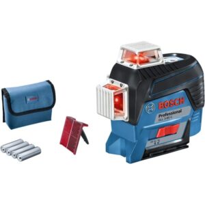 Bosch Linienlaser GLL 3-80 C Professional, Kreuzlinienlaser (blau/schwarz, mit roten Laserlinien, ohne Akku)