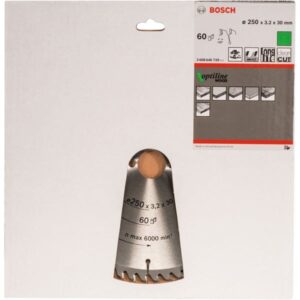 Bosch PRO Wood Kreissägeblatt, Ø 250mm, 60Z (Bohrung 30mm, für Handkreissägen)