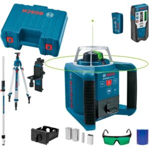 Bosch Rotationslaser GRL 300 HVG Professional, mit Baustativ (blau, Koffer, grüne Laserlinie)