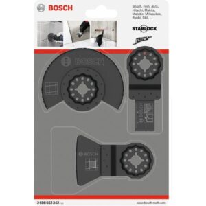 Bosch Starlock Fliesen-Basis-Set, 3-teilig, Sägeblatt-Satz (für Multifunktionswerkzeuge)
