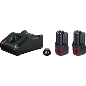 Bosch Starter-Set 12V (2x GBA 12V 2.0Ah + GAL 12V-40 Professional) (schwarz, 2x Akku + Ladegerät)