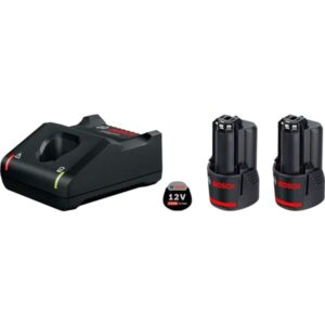Bosch Starter-Set 12V (2x GBA 12V 3.0Ah + GAL 12V-40 Professional) (schwarz, 2x Akku + Ladegerät)