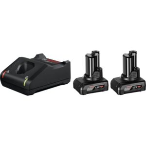 Bosch Starter-Set 12V (2x GBA 12V 6.0Ah + GAL 12V-40 Professional) (schwarz, 2x Akku + Ladegerät)