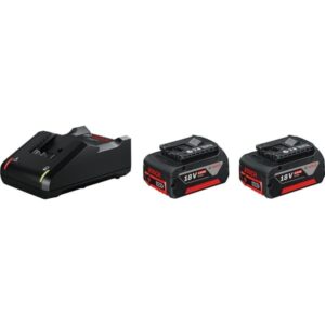 Bosch Starter-Set 18V (2x GBA 18V 4,0Ah + GAL 18V-40 Professional), Ladegerät (schwarz, 2x Akku + Ladegerät, AMPShare Alliance)