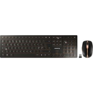 CHERRY DW 9100 SLIM, Desktop-Set (schwarz/bronze, PL-Layout, Cherry SX-Scherentechnologie)