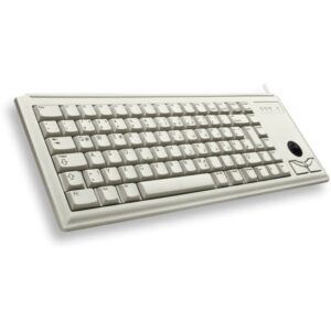 CHERRY Slim Line G84-4400, Tastatur (beige, US-Layout, Cherry Mechanisch, integr. Trackball)