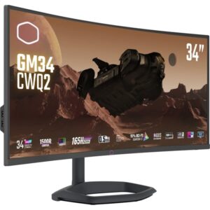 Cooler Master GM34-CWQ2, Gaming-Monitor (86.4 cm (34 Zoll), schwarz, UWQHD, VA, Curved, Quantum Dot, 180Hz Panel)