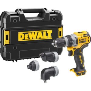 DEWALT Akku-Bohrschrauber DCD703NT, 12Volt (gelb/schwarz, ohne Akku und Ladegerät, in TSTAK Box, 4 Wechselköpfe)