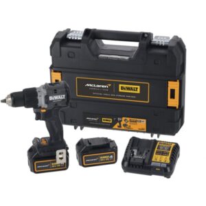DEWALT Akku-Schlagbohrschrauber DCD85MM2T, 18Volt, im McLaren Design (grau/schwarz, 2x Li-Ion XR Akku 4Ah, in T STAK Box)