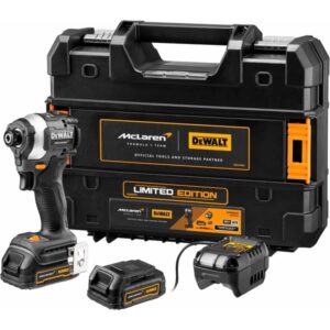 DEWALT Akku-Schlagschrauber DCF85ME2GT, 18Volt, 1/4", im McLaren Design (grau/schwarz, 2x POWERSTACK Li-Ion-Akku 1,7 Ah, in T STAK Box)