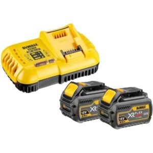 DEWALT Akku Starterkit DCB118T2, Ladegerät (inkl. 2x 54 Volt Flexvolt-Akkus)