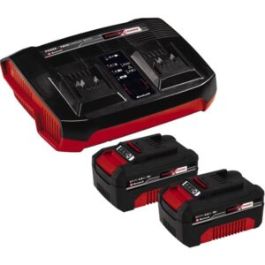 EINHELL 2x 4,0Ah & Twincharger Kit, Set (schwarz/rot)