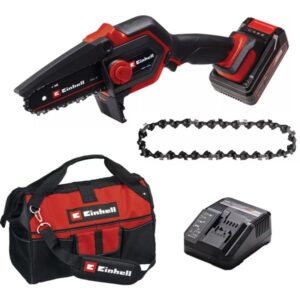 EINHELL Akku-Astkettensäge GE-PS 18/15 Li Bag Kit, 18Volt, Astsäge (schwarz/rot, Li-Ionen Akku 2,5Ah)