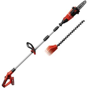 EINHELL Akku-Multifunktions-Werkzeug GE-HC 18Li T Kit, 18 Volt, Hochentaster (rot, Li-Ion-Akku 3,0Ah)