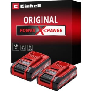 EINHELL Akku Power-X-Change TWIN-PACK 18Volt 4,0Ah (rot/schwarz, 2 Stück, ohne Ladegerät)